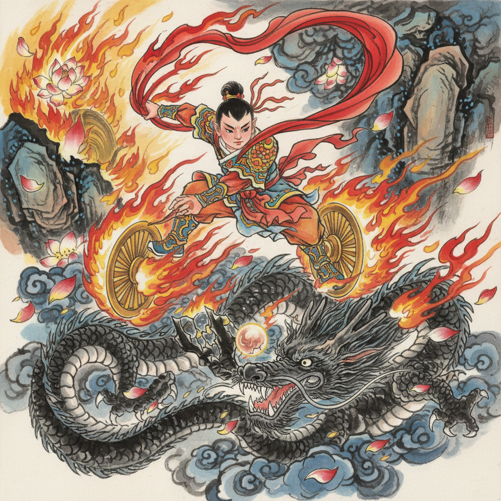 Crimson Lotus, Unbound Spirit by Nezha