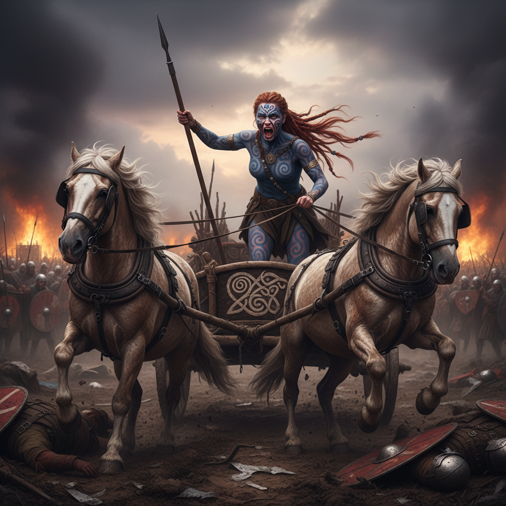 Andraste's Fury: The Woad-Painted Roar by Boudicca
