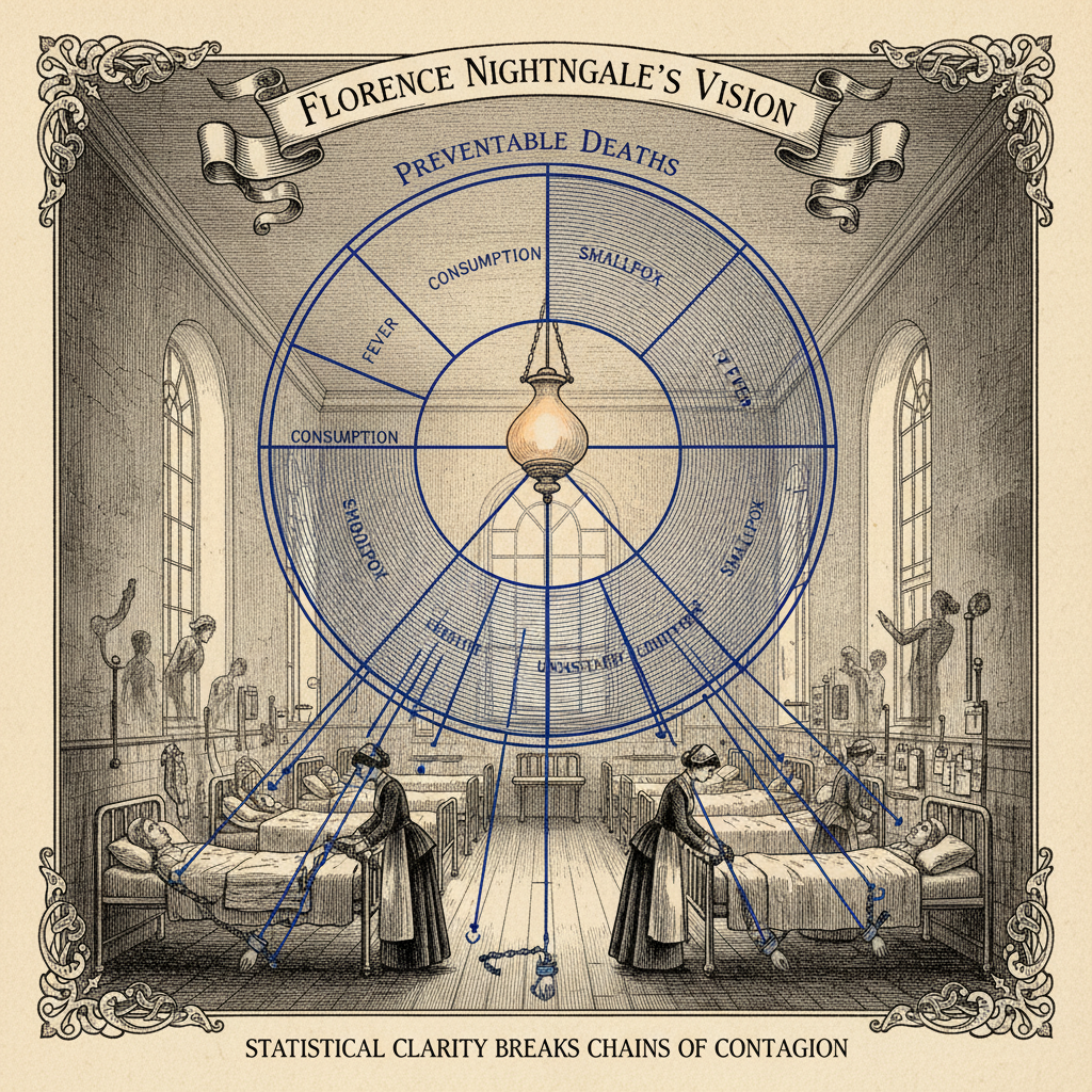 The Statistical Key to Survival: A Diagram of Deliverance by Florence Nightingale